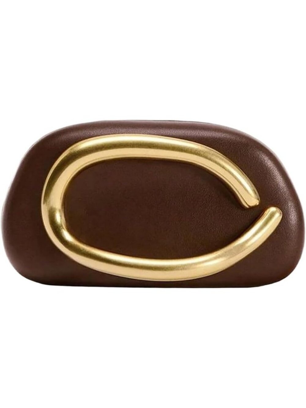 Trendy Women’s PU Leather Handbag with Metal Handle - Compact Casual Clutch